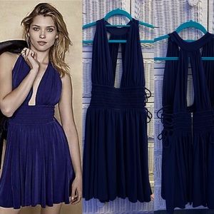 Express navy plunge dress